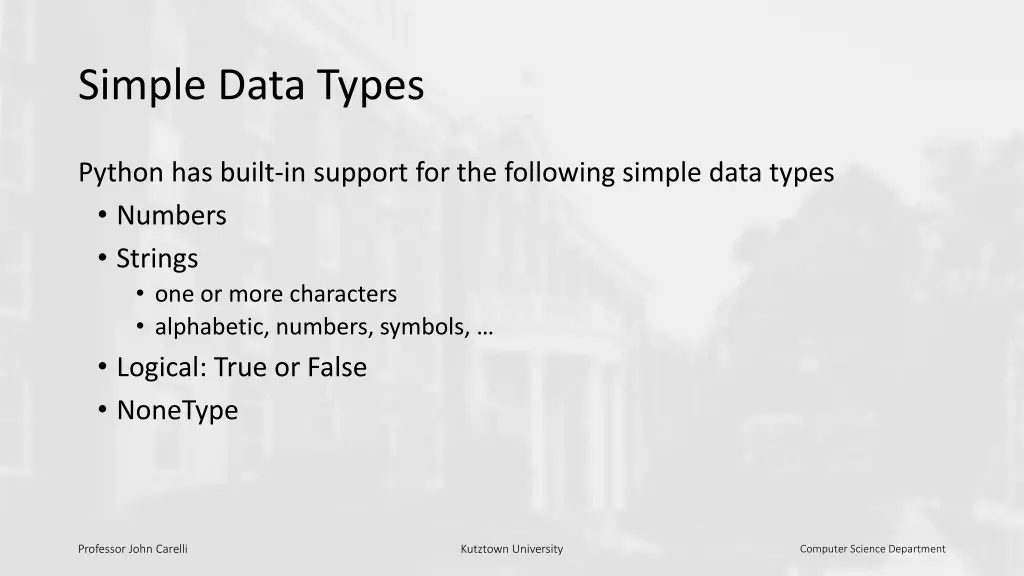 simple data types