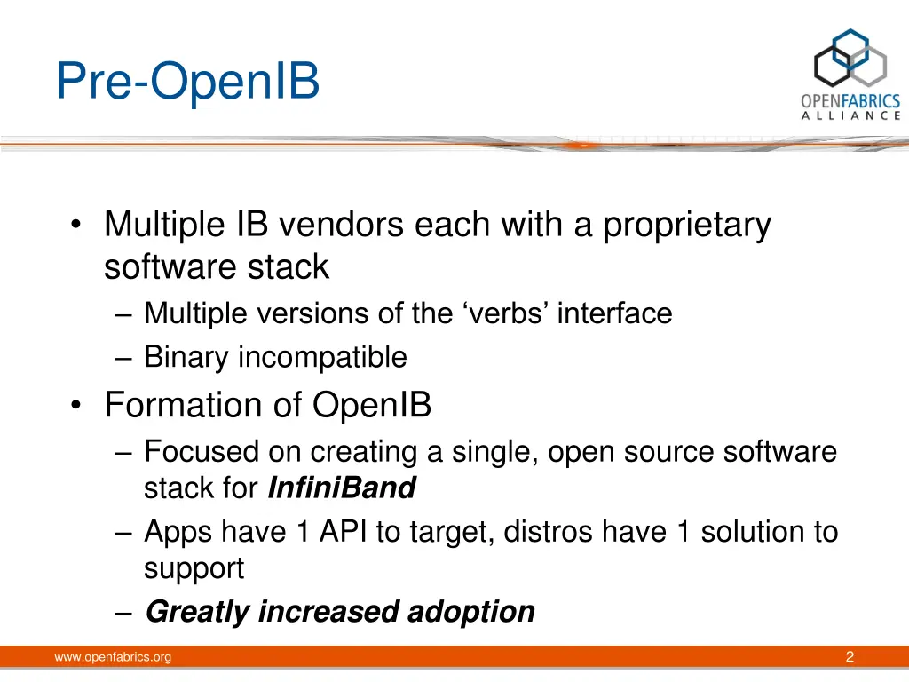 pre openib