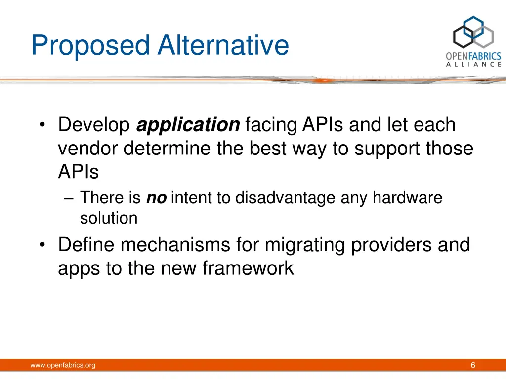 proposed alternative