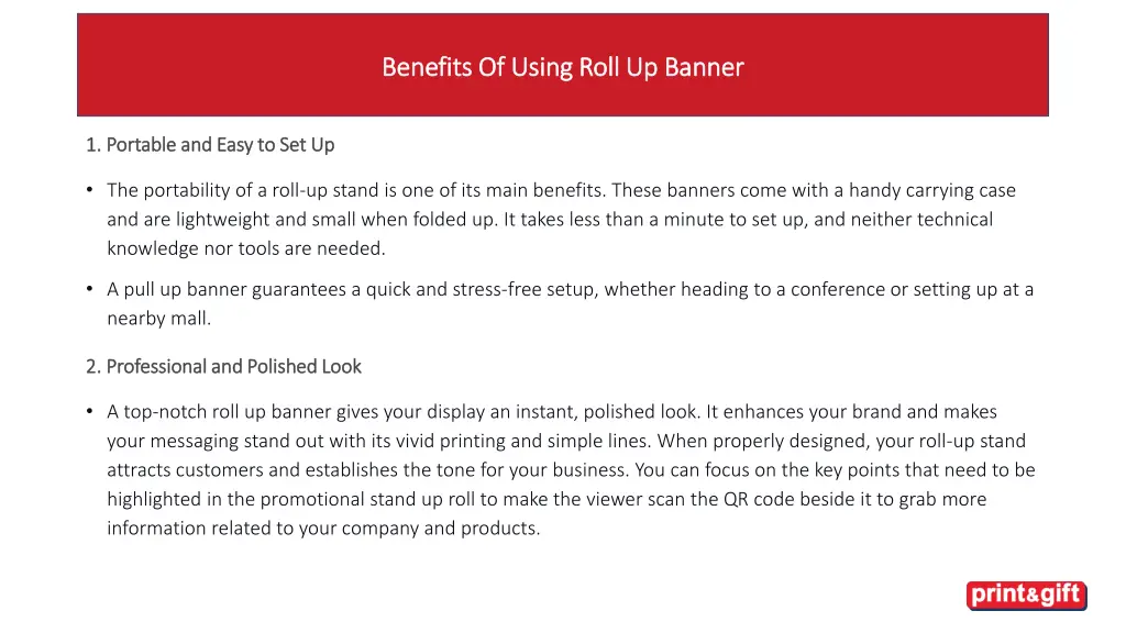 benefits of using roll up banner benefits