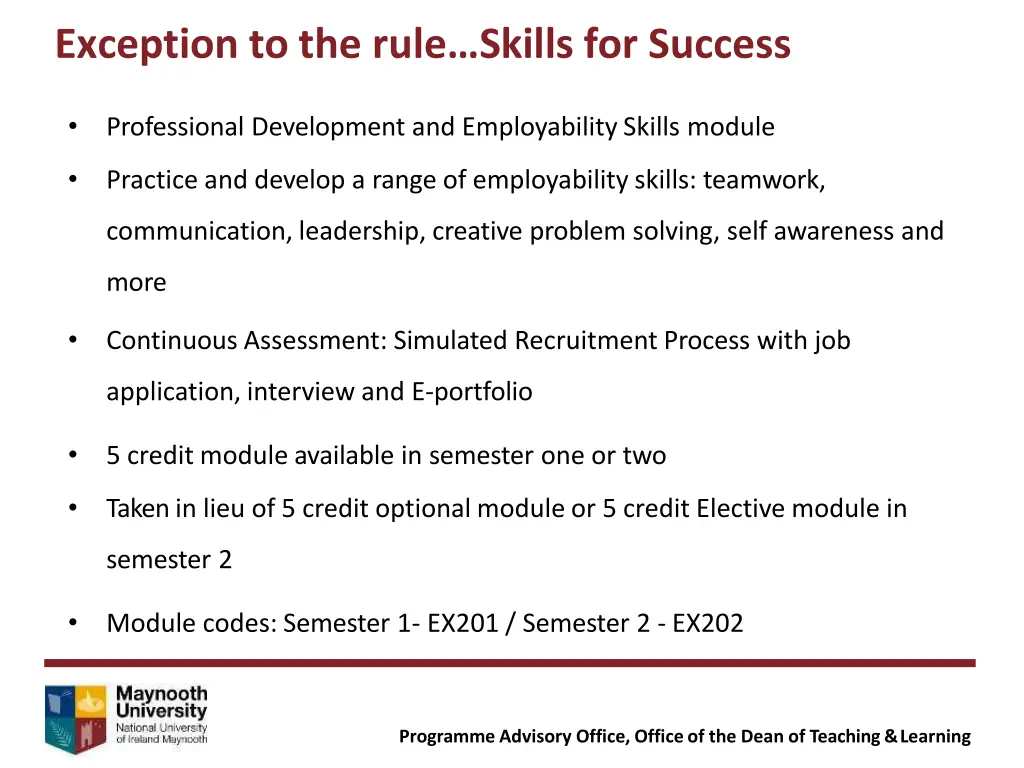 exception to the rule skills for success