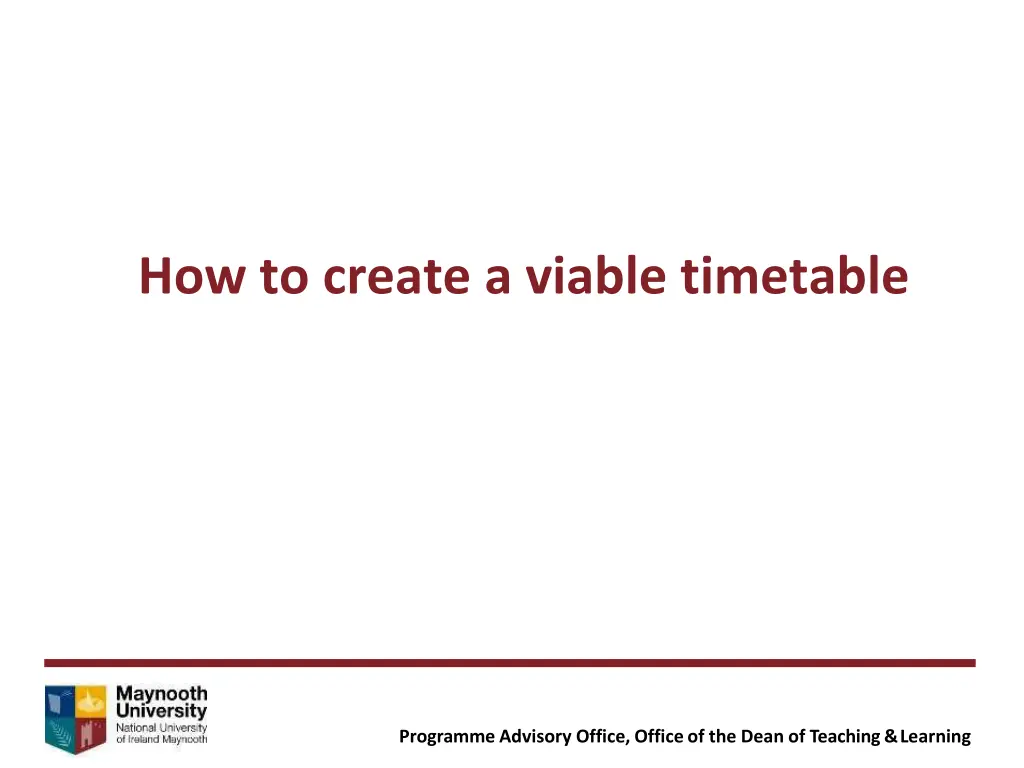 how to create a viable timetable