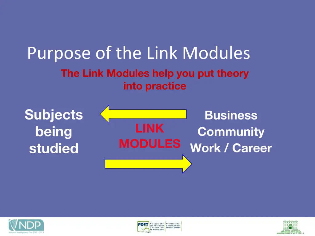 purpose of the link modules the link modules help