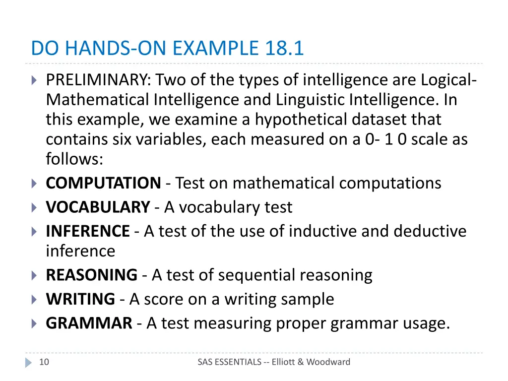 do hands on example 18 1