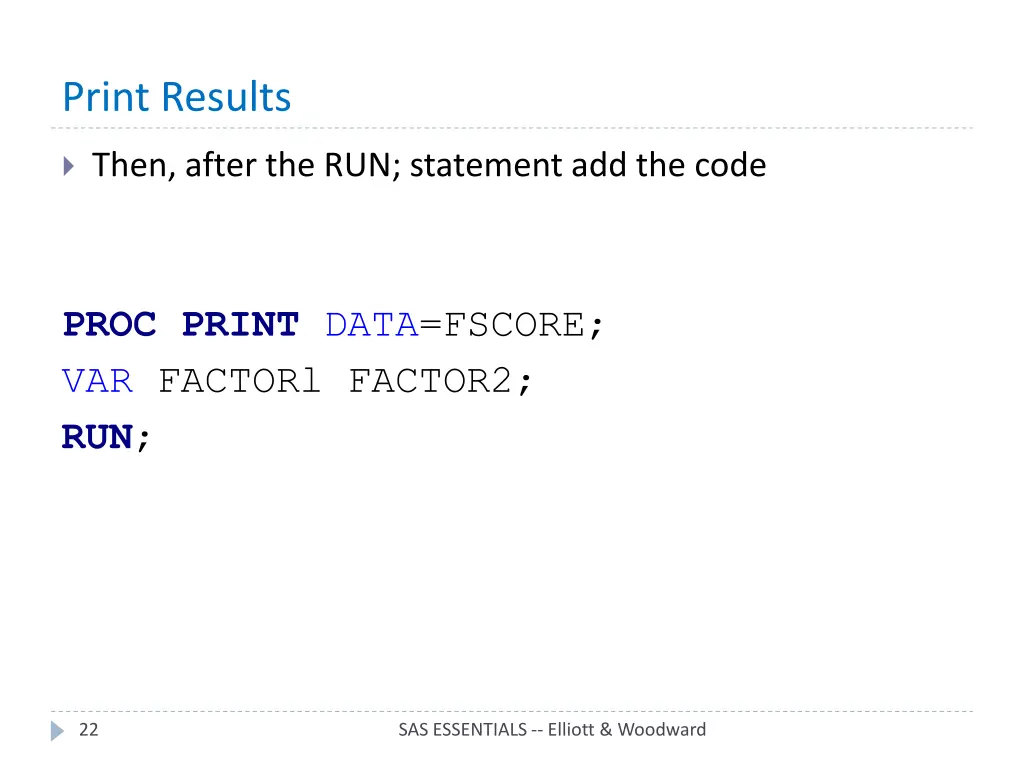 print results