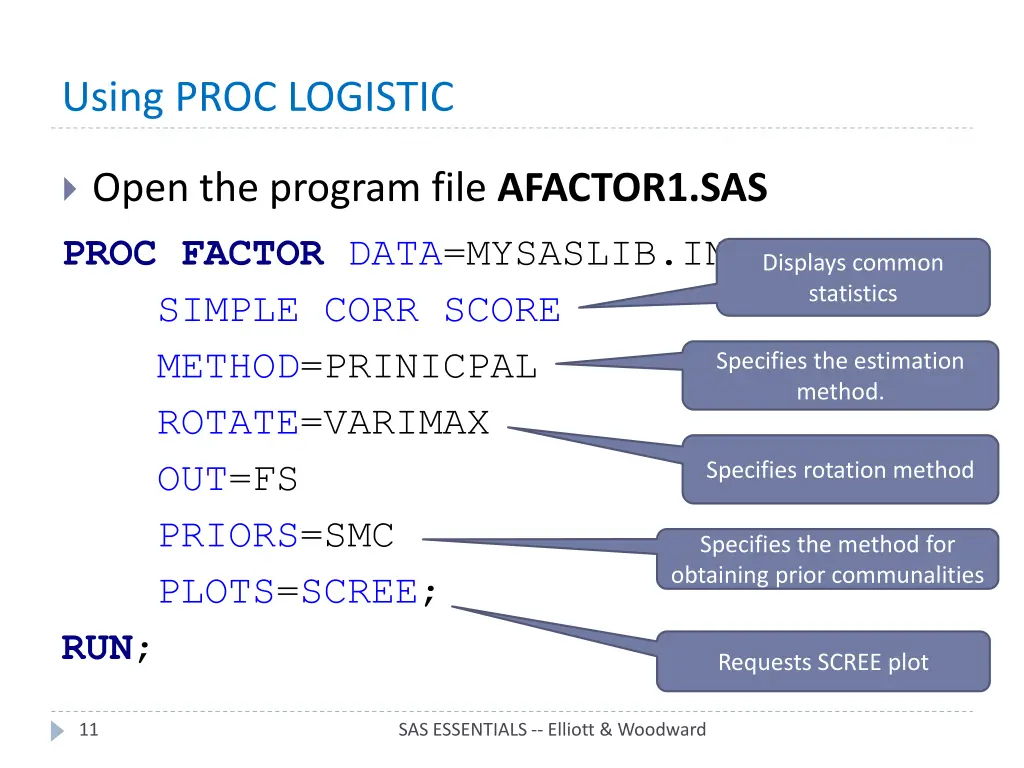 using proc logistic
