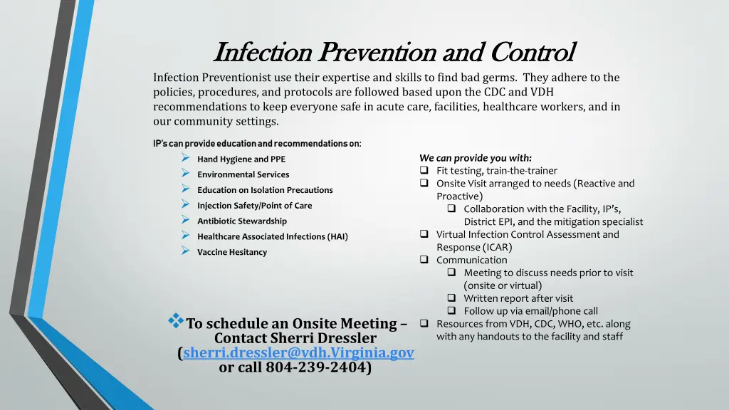 infection prevention and control infection