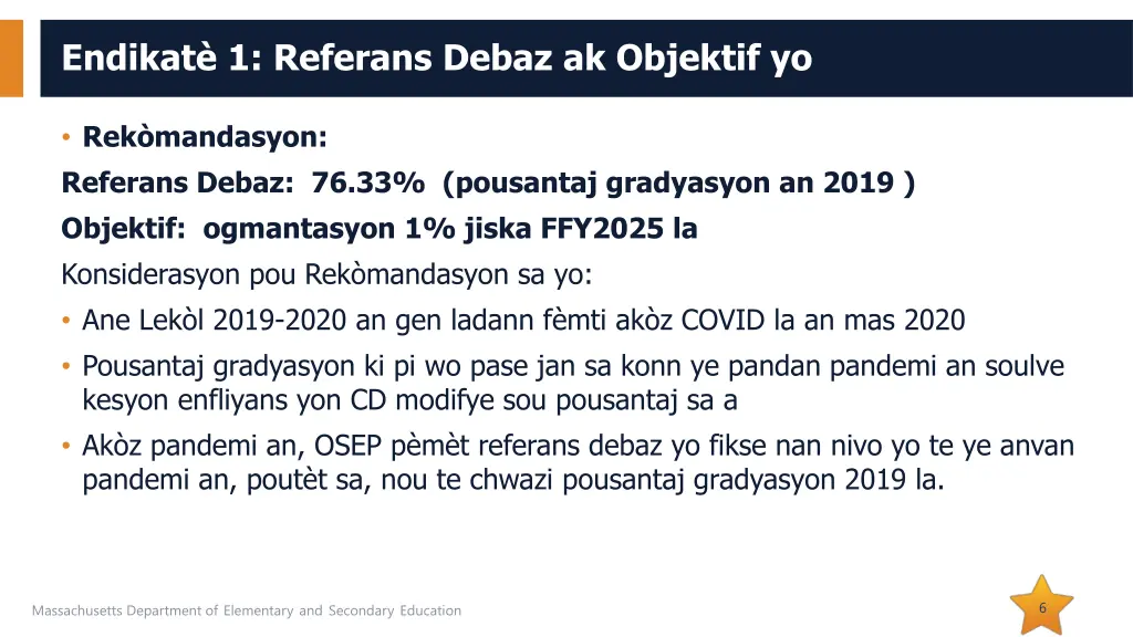 endikat 1 referans debaz ak objektif yo
