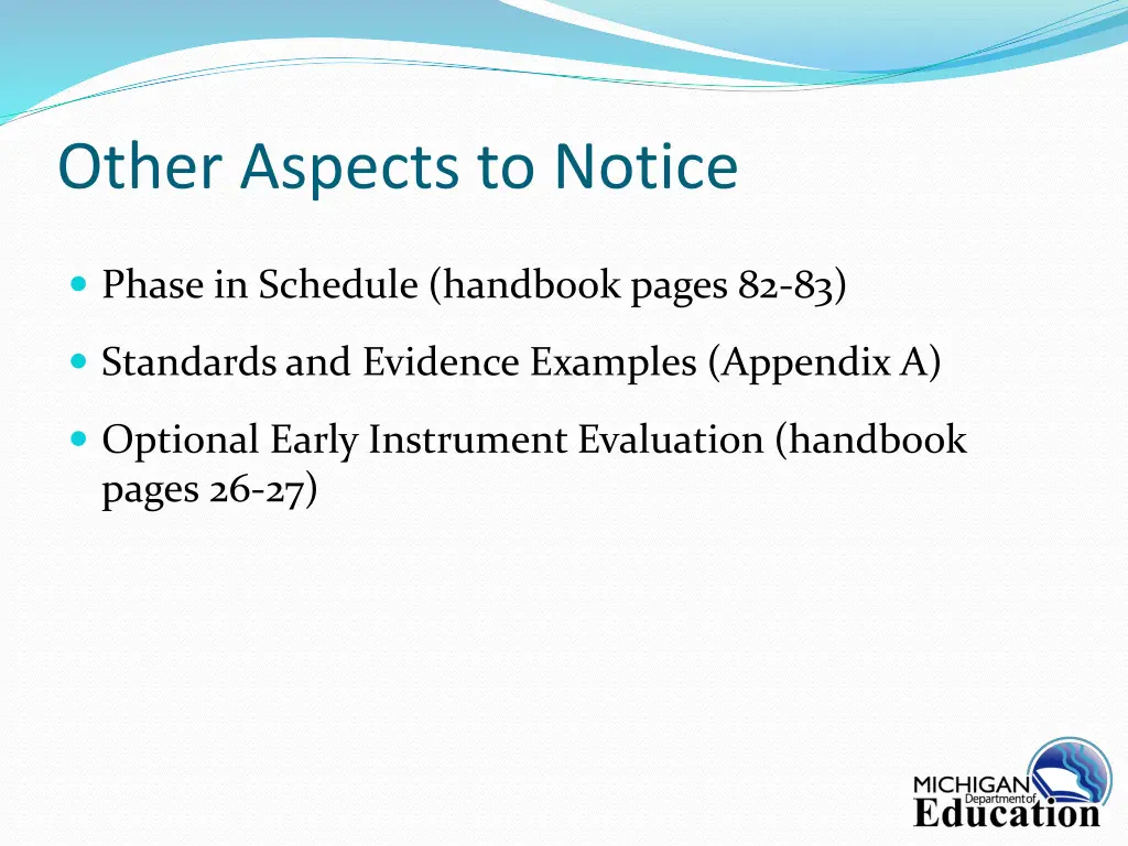 other aspects to notice