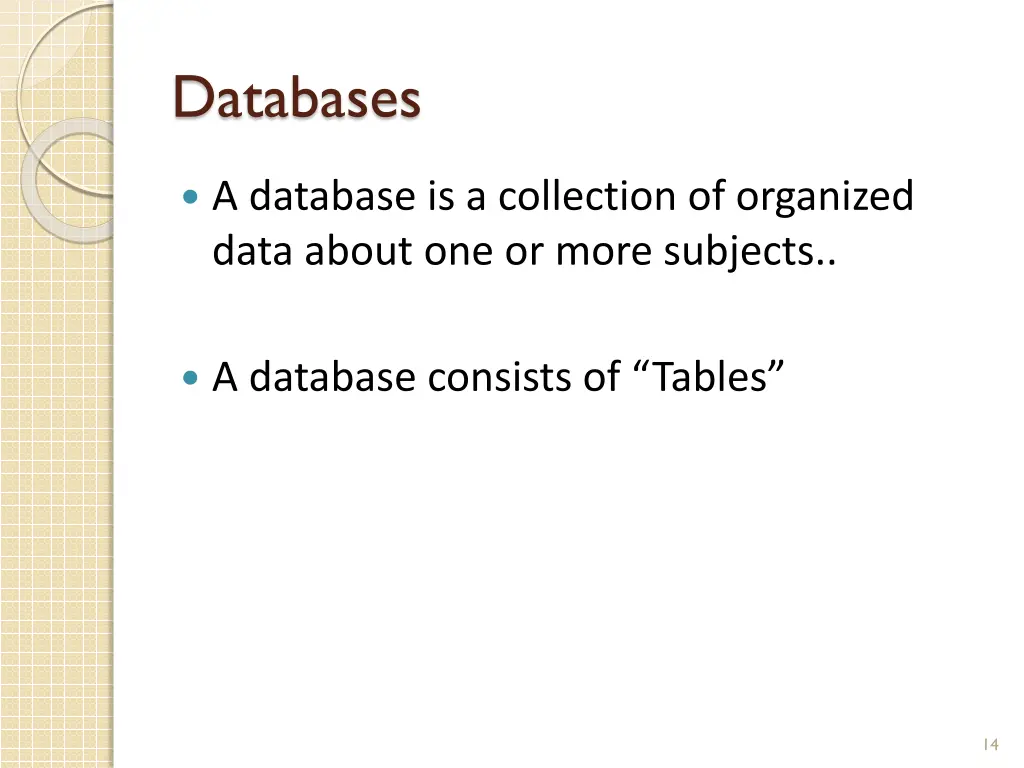 databases