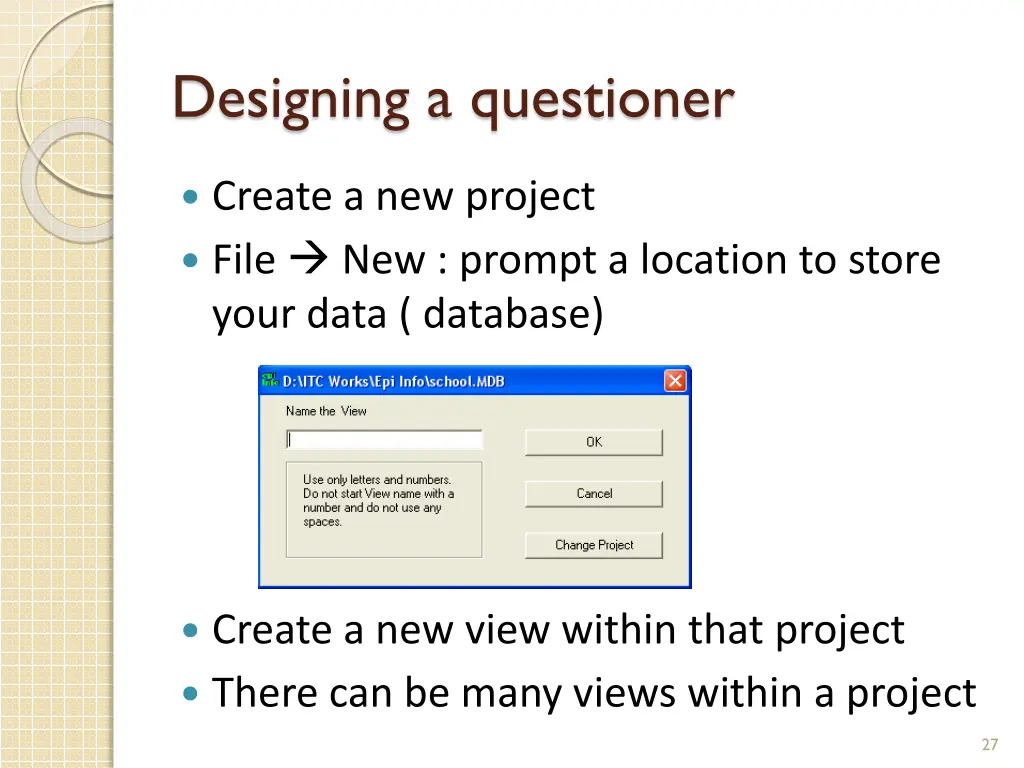 designing a questioner