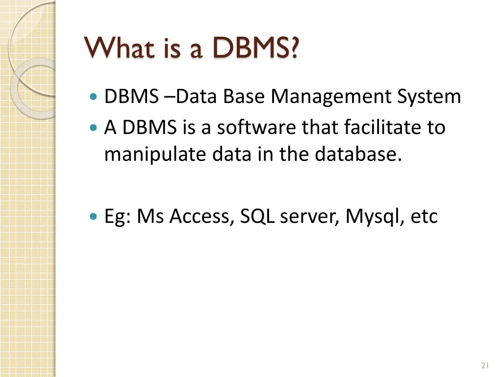 what is a dbms