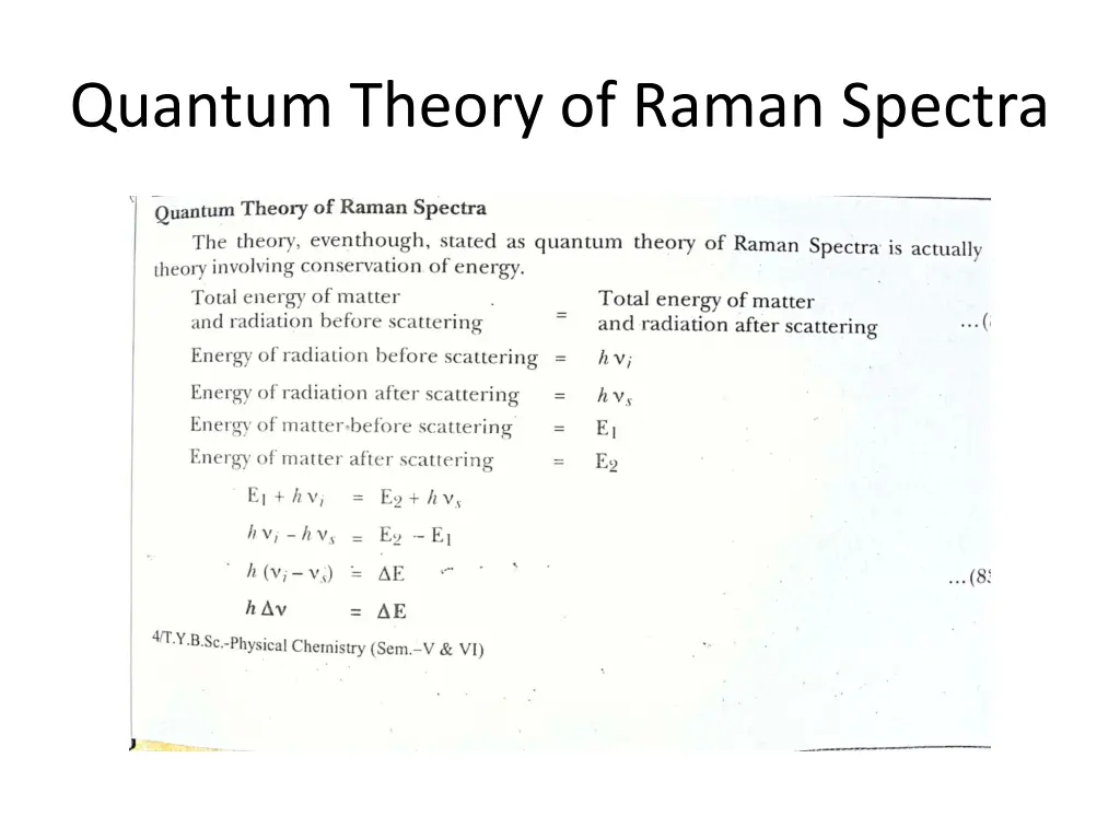 quantum theory of raman spectra