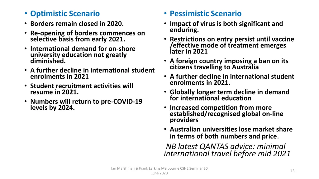 optimistic scenario borders remain closed in 2020