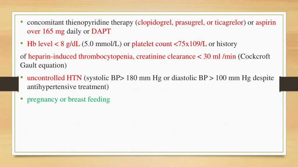 concomitant thienopyridine therapy clopidogrel
