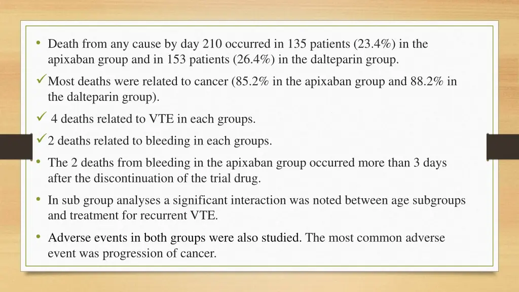 death from any cause by day 210 occurred