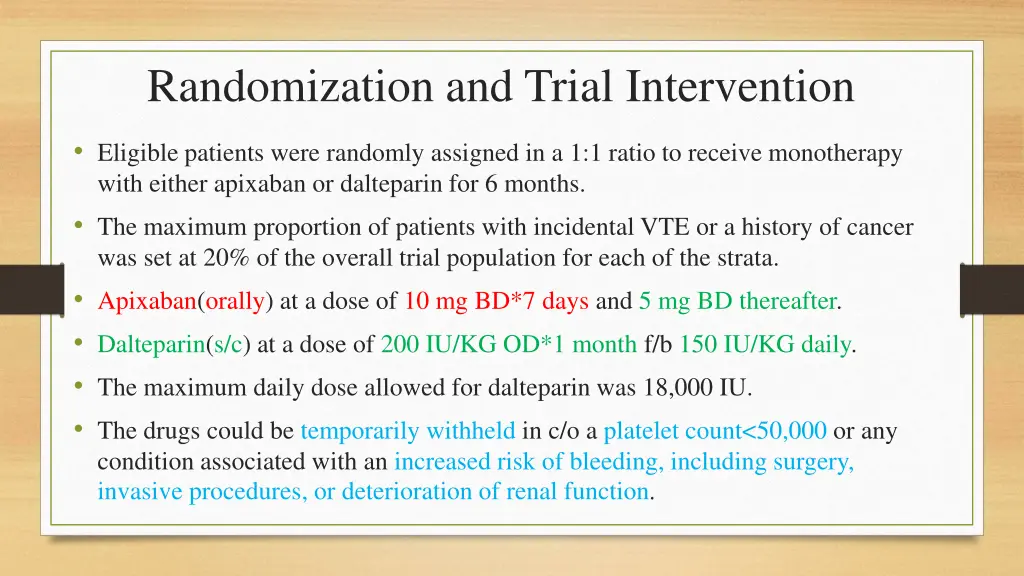randomization and trial intervention