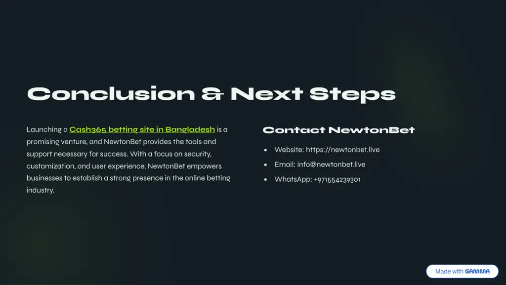 conclusion next steps