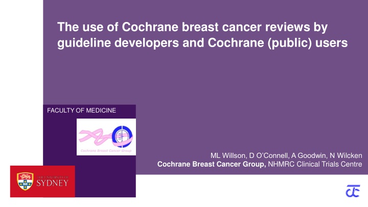 the use of cochrane breast cancer reviews