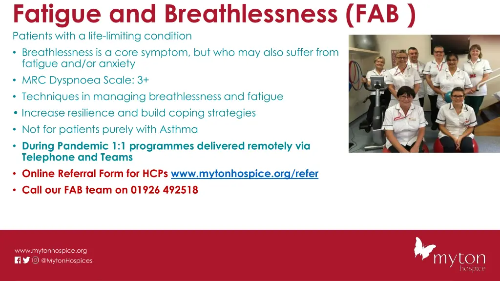 fatigue and breathlessness fab patients with
