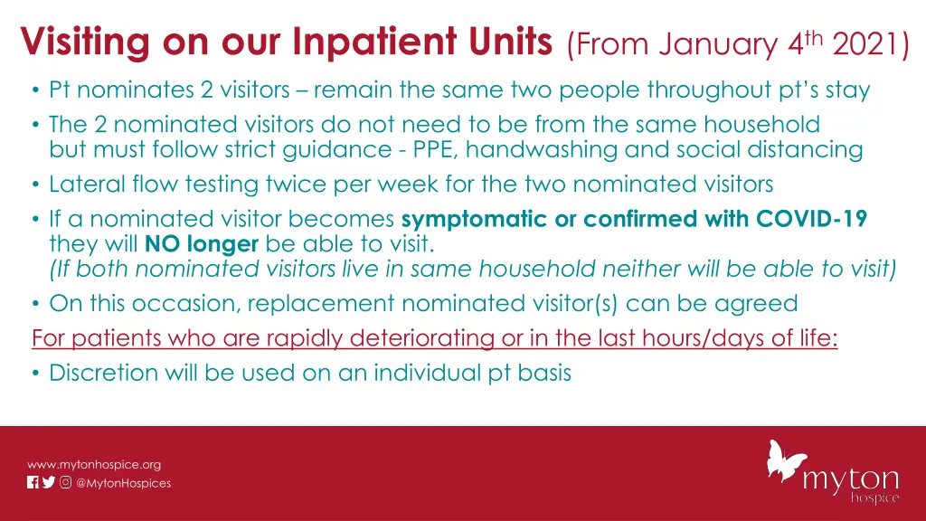 visiting on our inpatient units from january