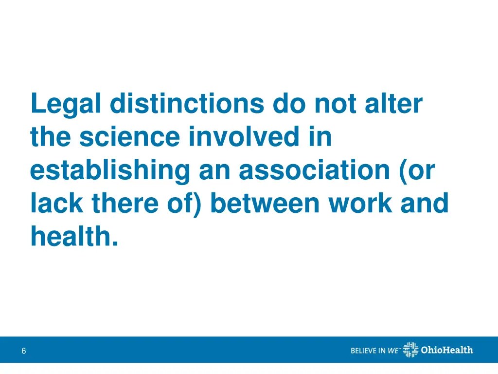 legal distinctions do not alter the science