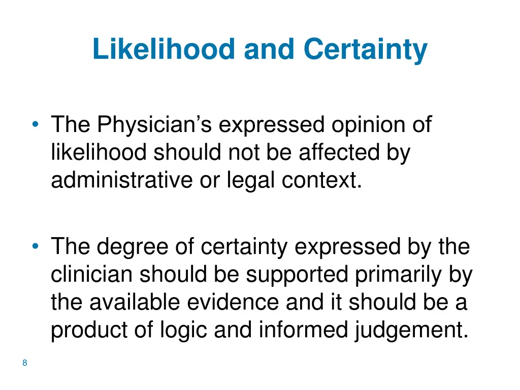 likelihood and certainty