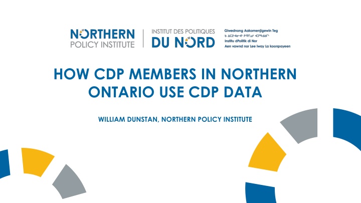 how cdp members in northern ontario use cdp data