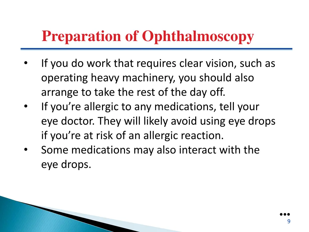 preparation of ophthalmoscopy 1