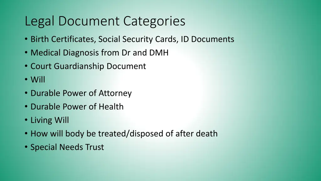 legal document categories birth certificates