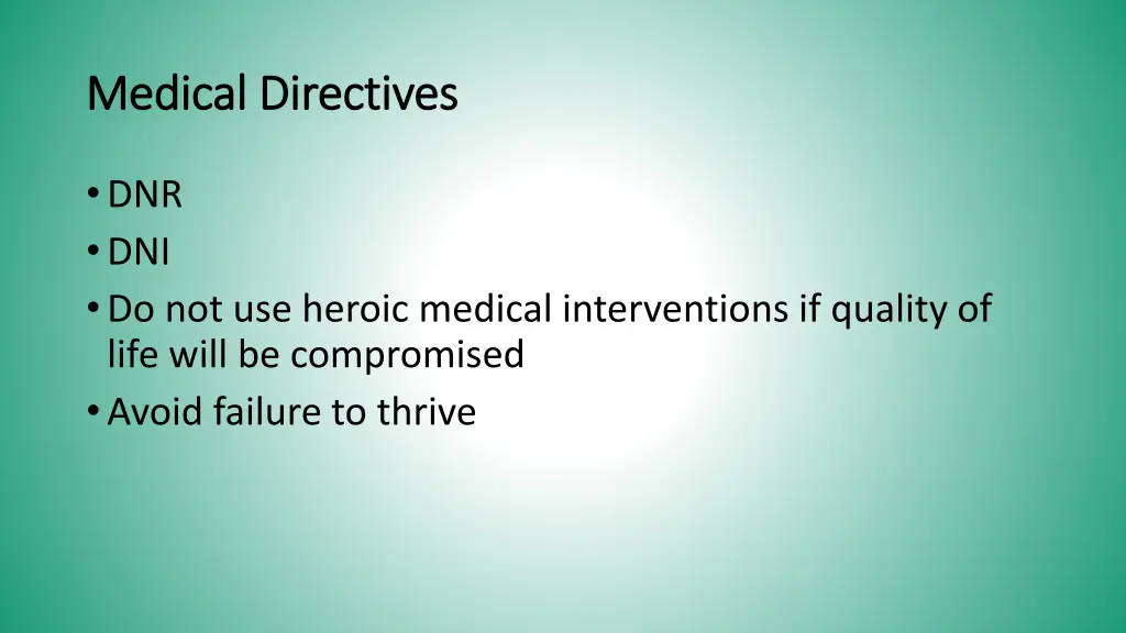 medical directives medical directives