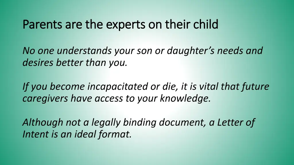 parents are the experts on their child parents
