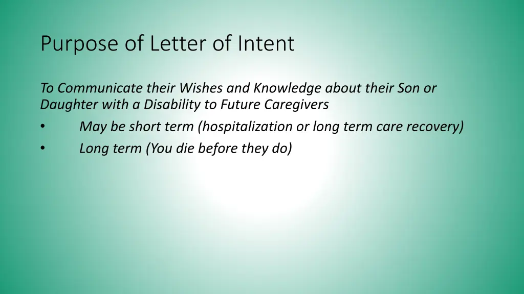 purpose of letter of intent