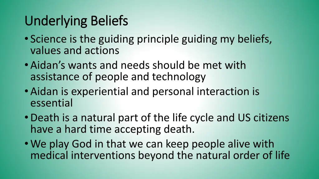 underlying beliefs underlying beliefs science