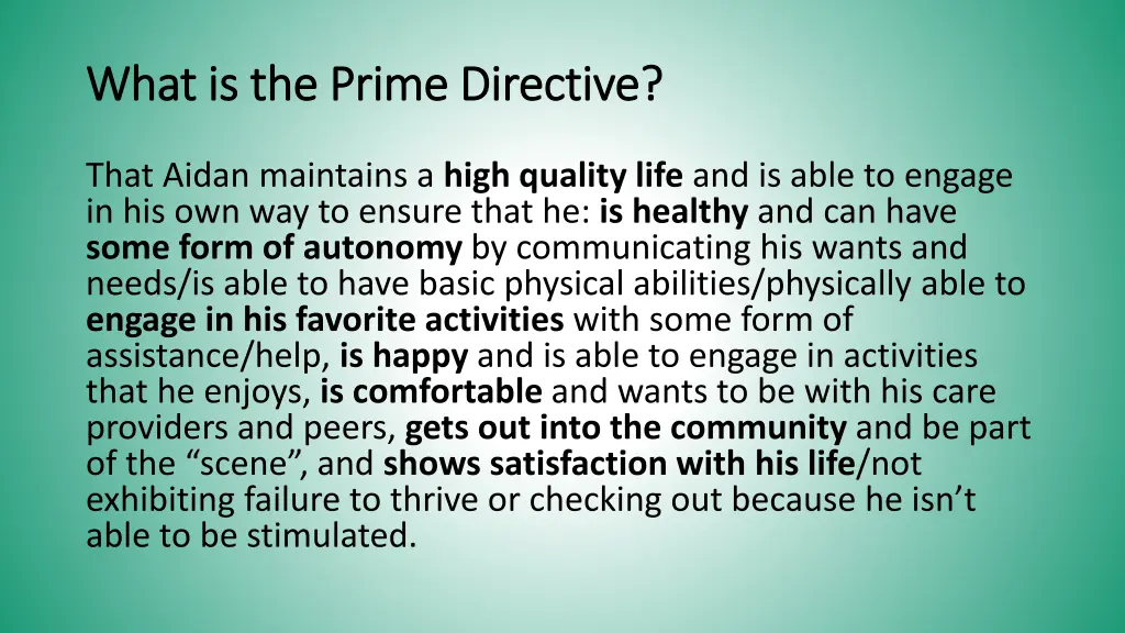 what is the prime directive what is the prime