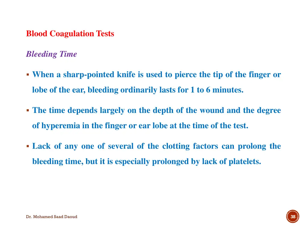 blood coagulation tests