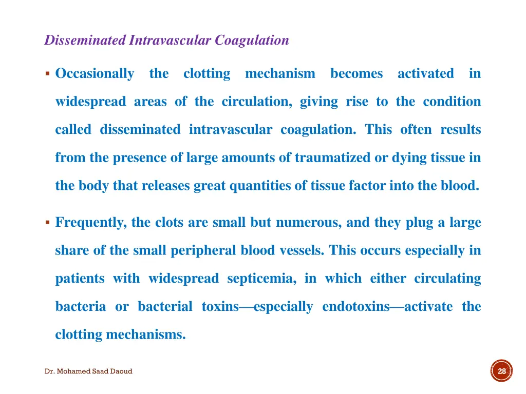 disseminated intravascular coagulation