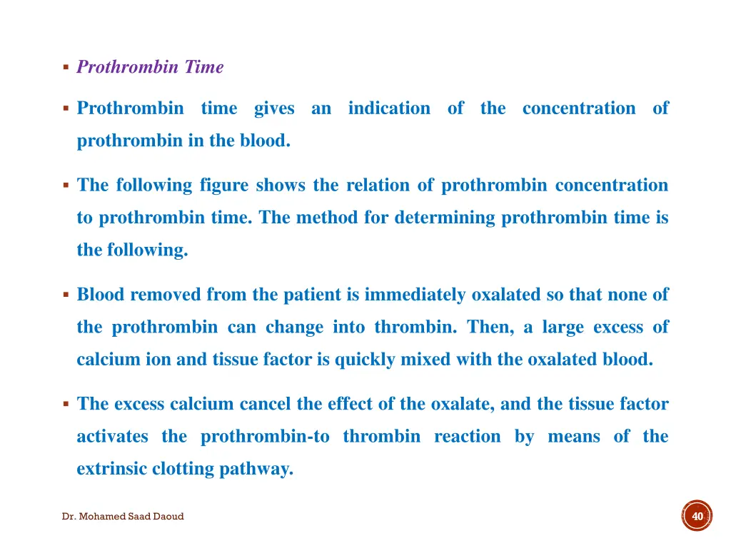 prothrombin time