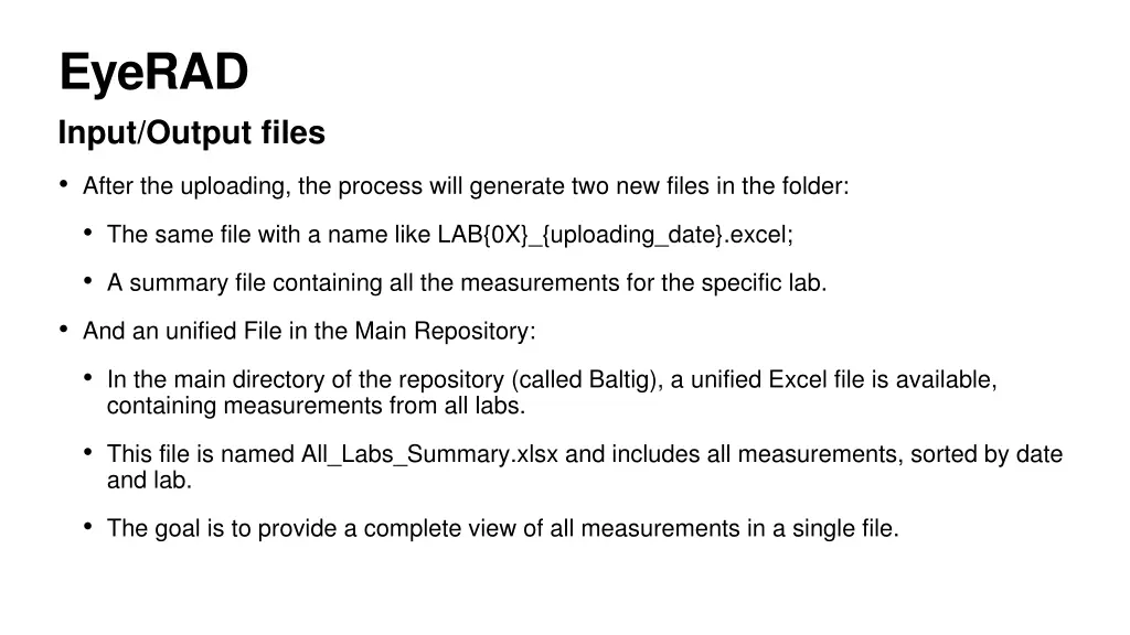 eyerad input output files 1