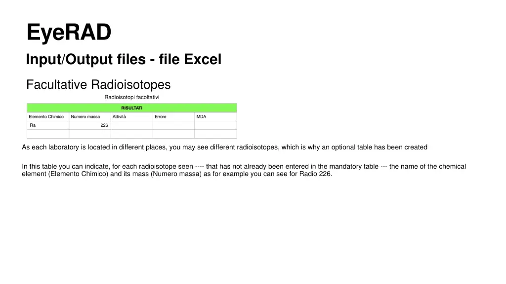 eyerad input output files file excel 3