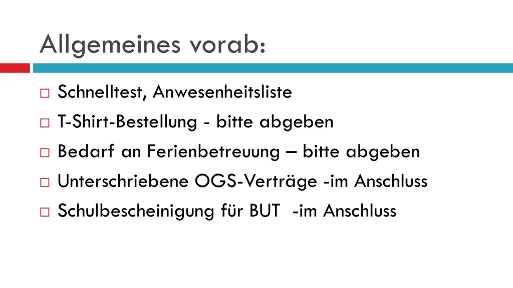 allgemeines vorab