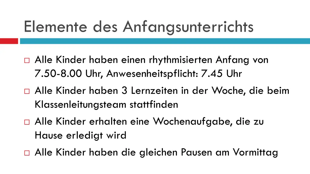 elemente des anfangsunterrichts