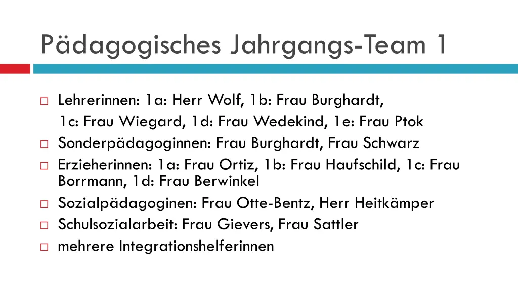 p dagogisches jahrgangs team 1