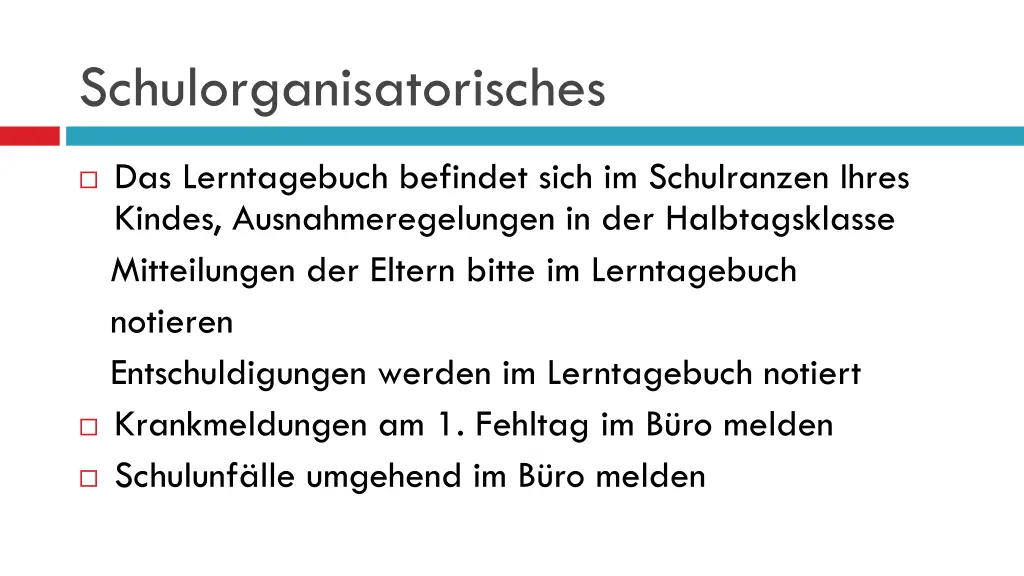 schulorganisatorisches