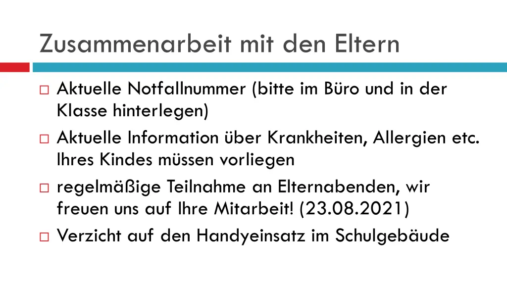 zusammenarbeit mit den eltern