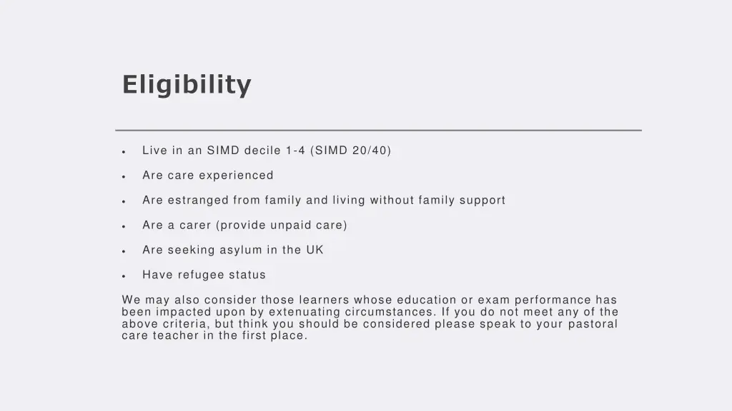 eligibility