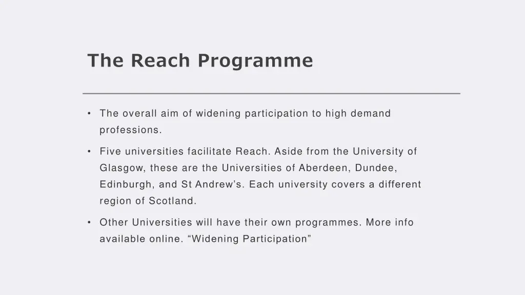 the reach programme
