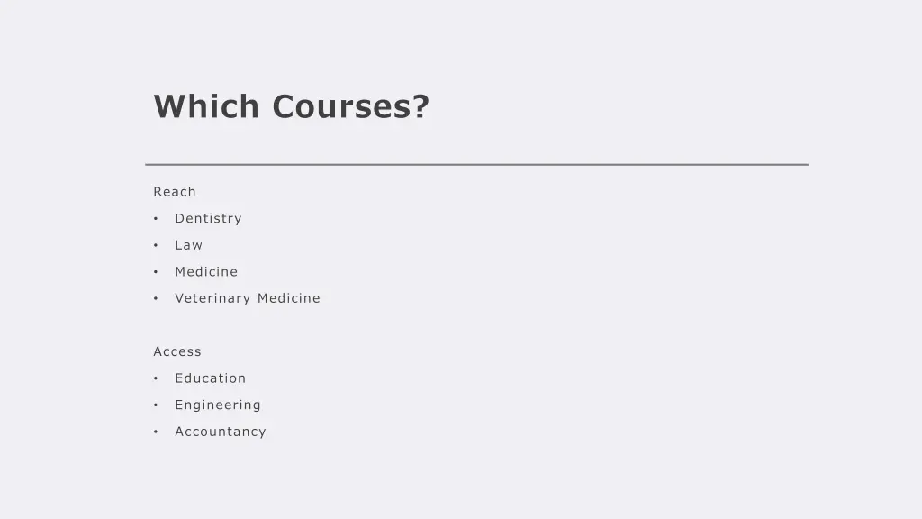 which courses