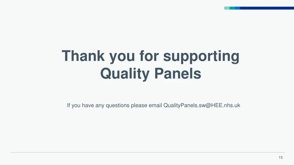 thank you for supporting quality panels