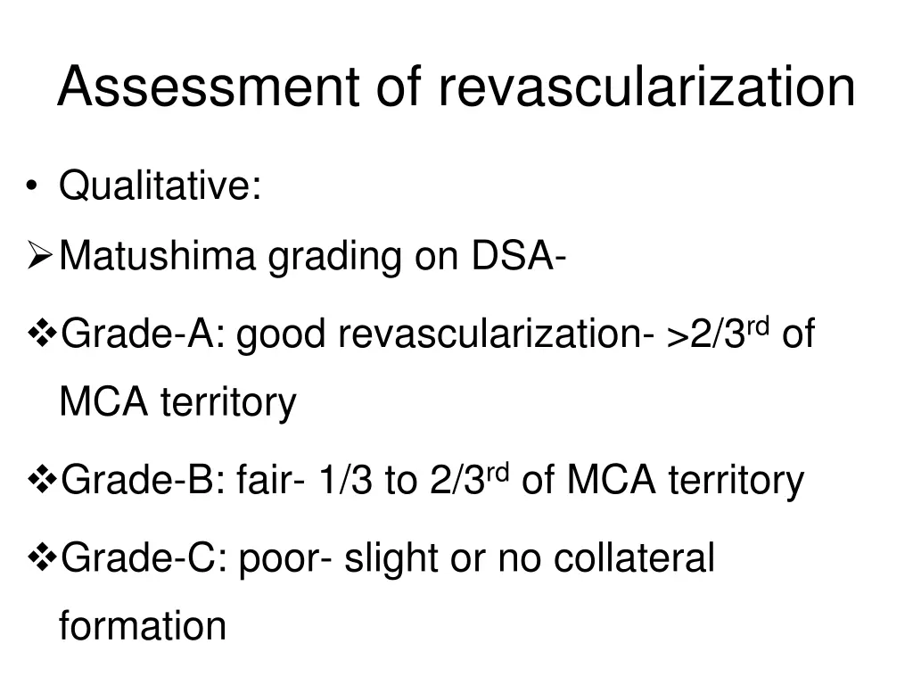 assessment of revascularization